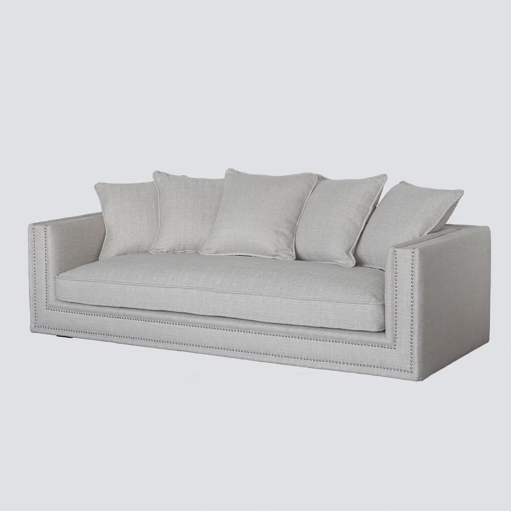 NS mobili Design moderno divano in tessuto di velluto stile classico europeo rivetto divano decorativo per 3 posti per soggiorno ufficio