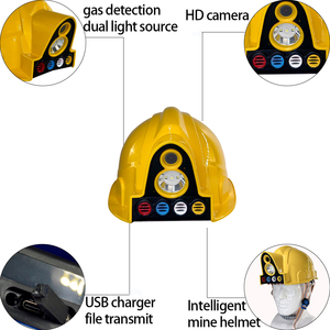 128GB Grabación DE VIDEO 4G/5G WIFI Posicionamiento Casco inteligente con sensor de gas Monitor multigas Luz de casco todo en uno - Product Image 4