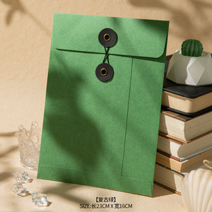 Конверты из крафт-бумаги с завязкой и пуговицей - Product Image 4