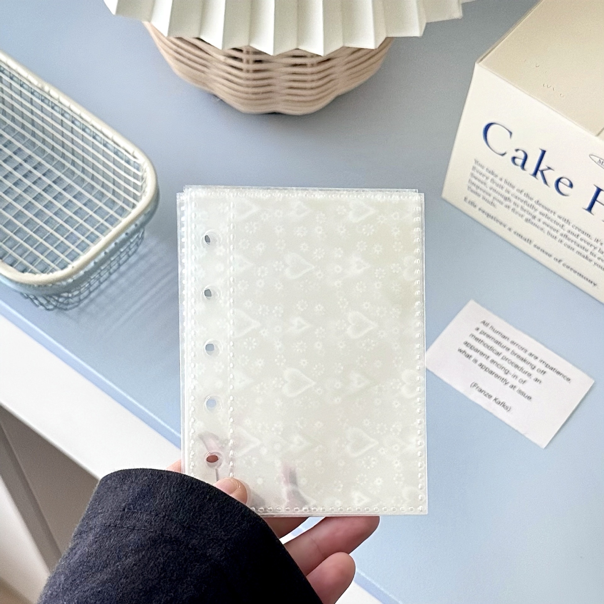 12 M5 Double face grand cœur à poche unique (10 feuilles) - blanc