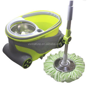 Esfregão giratório mágico com 4 rodas, esfregão de rotação fácil 360 com refil de tecido - Product Image 1