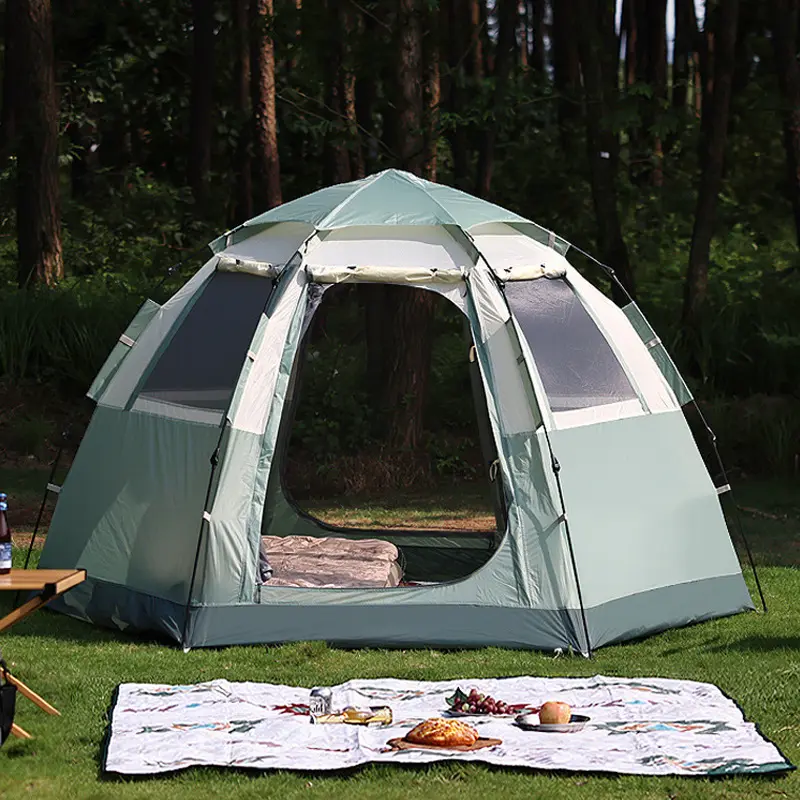 Campo di attrezzature da campeggio per la notte da campeggio all'aperto addensato resistente alla pioggia per parco interno pieghevole tenda automatica portatile