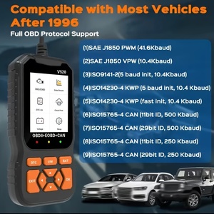 V520 <strong>OBD2</strong> Diagnostic Tool Electric Engine Analyzer with Multi-<strong>Language</strong> English 12-Month Warranty OBDII/EOBD Fault Code Reader