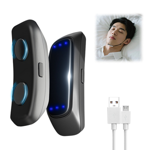 ミニいびき防止装置6モードインテリジェントマッサージいびき緩和呼吸と睡眠を改善する電気いびき防止装置