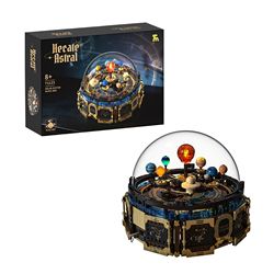 Caja de música con bloques de construcción del sistema solar T1123.