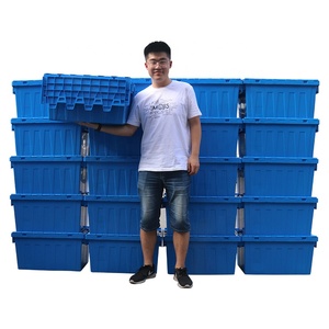 Gran distribución logística apilable caja de plástico contenedores de almacenamiento cajas para mover - Product Image 5