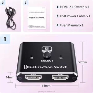 8K 60Hz HD Video Switch 2 en 1 Soporte 2 computadoras HD 2,1 8K Switch Box para computadora/proyector/sala de conferencias