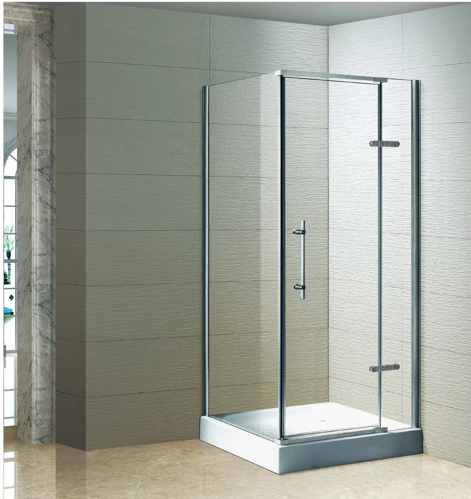 Modern Design Swing Pivot Frameless Shower Enclosure Bathroom 10mm Tempered Glass Corner Shower Room