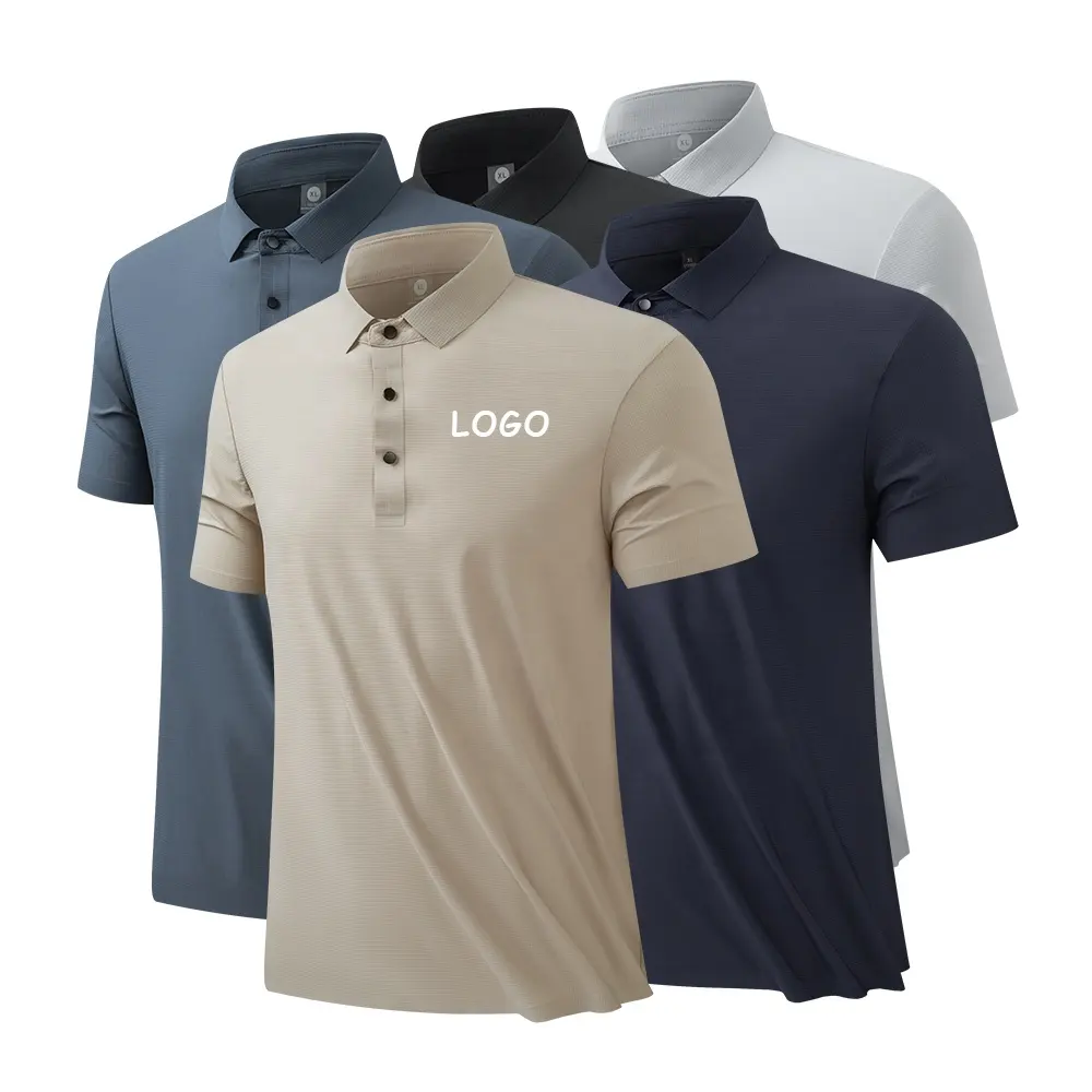 Hoge Kwaliteit Heren Regular-Fit Korte Mouwen Wicking Sneldrogende Golfpoloshirt Heren T-Shirts