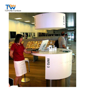 圆形小型图书馆书店商店欢迎服务接待柜台桌子 - Product Image 2
