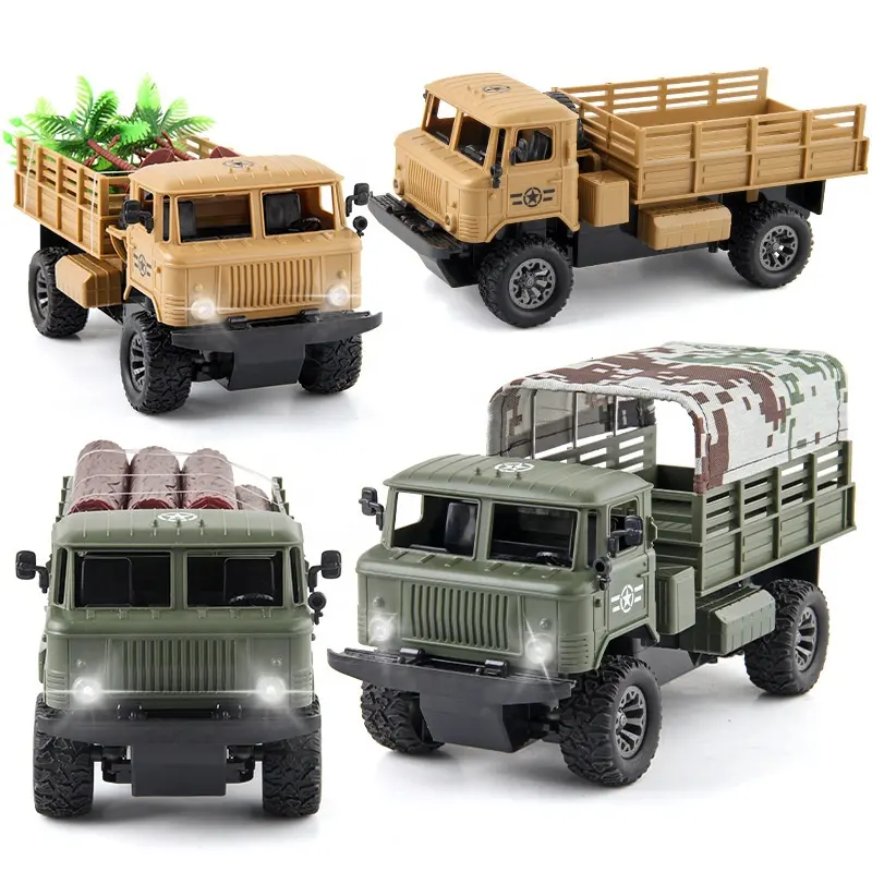 4 Canaux Simulation Crawler Transport vehicle Off-road Climbing Timber Trolley Rubber Tire Light Rc Truck And Trailer