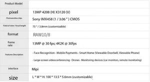 A3/A4 kağıt tarama ve tanıma için 13MP IMX458 30fps MIPI kamera modülü - Product Image 5