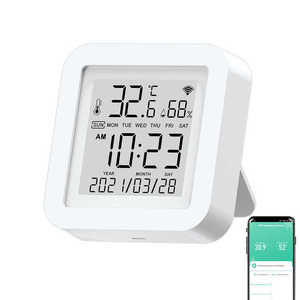 Termómetro higrómetro Alexa Google para escritorio, pantalla LCD, Sensor de temperatura y humedad, Wifi, hogar inteligente - Product Image 1