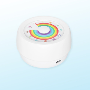 Arcobaleno disco 60 minuti conto alla rovescia per bambini e adulti silenziosi strumento di gestione del tempo magnetico meccanico Timer da 60 minuti - Product Image 1