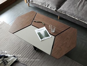 Living Room Furniture Retro <strong>Multi</strong> <strong>Function</strong> Unique Shape Two-Tone Color Palette Coffee <strong>Tables</strong> Mdf With Walnut Veneer Top - Product Image 2