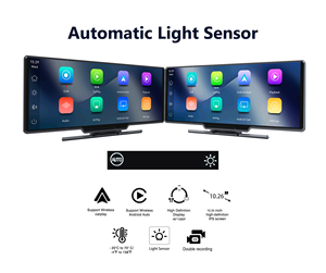 2024最新的4k光传感器10.26英寸IPS触摸屏Carplay双轨立体声收音机无线安卓汽车收音机汽车录像机 - Product Image 3