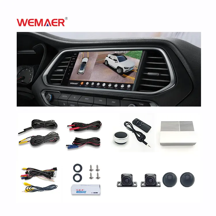 Webaer-cámara electrónica T5 para coche, dispositivo con pantalla de vídeo, Android, Avm Surround, vista de pájaro, 1080P, 360