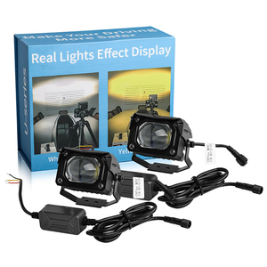 ไฟตัดหมอกสำหรับมอเตอร์ไซค์,ไฟสปอร์ตไลท์ Canbus LED สามนิ้วสองสีขาวเหลืองไร้ข้อผิดพลาดสำหรับโปรเจ็คเตอร์เลนส์ไฟ Led ทำงาน - Product Image 1