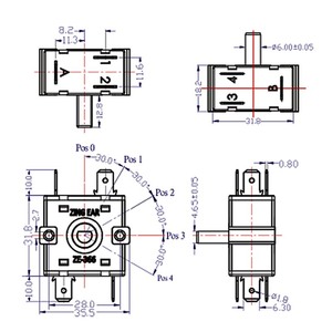 T125 16A 125V 250V 2 3 4 5 6ตำแหน่งหมุนสวิตช์โรตารี่สำหรับพัดลมและเครื่องชงกาแฟ - Product Image 5
