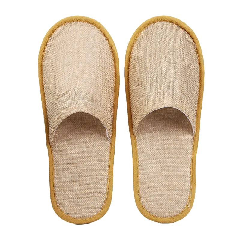 Zapatillas personalizadas al por mayor, zapatillas deslizantes de lino desechables para mujeres y hombres, zapatillas de plataforma para interiores y exteriores