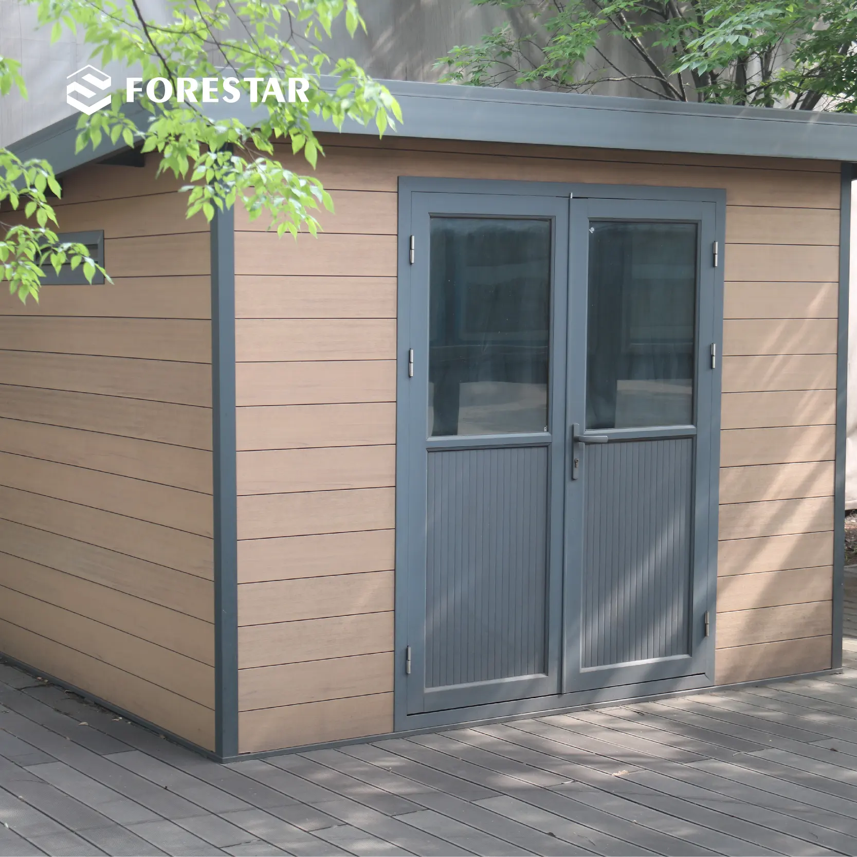 M série nova europa exterior plana de madeira plástico composto jardim shed