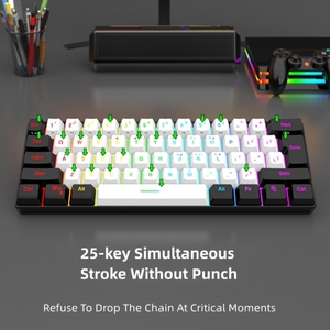 Envío de fábrica 61 teclas con cable Mini RGB juego luminoso Teclado mecánico oficina de negocios teclado de ordenador compacto portátil - Product Image 6