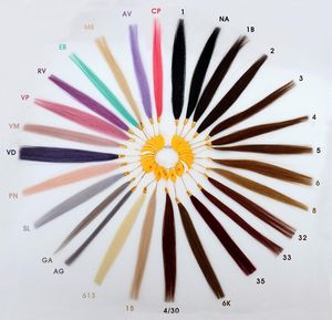 100% 人のストレートヘアカラースウォッチリング工場プロセスカラーチャートヘアエクステンションサロン用 - Product Image 4