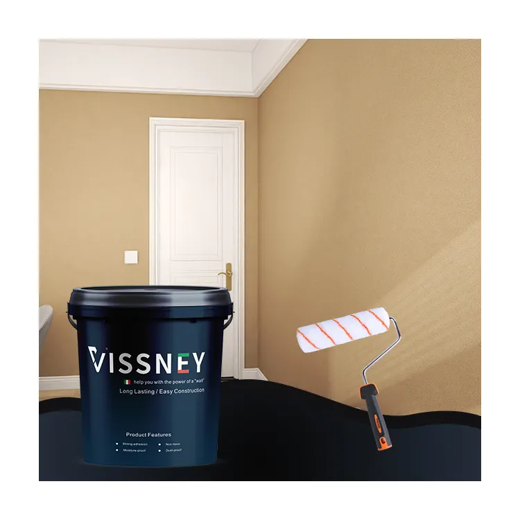 Внутреннее и внешнее пластиковое эмульсионное покрытие Vissney, водонепроницаемая глянцевая краска для стен