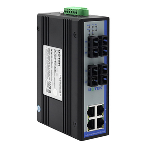 UOTEK 100M Conmutador Ethernet gestionado de 8 puertos IGMP Snooping V1/V2/V3 4 + 4G Conmutador de riel DIN - Product Image 1
