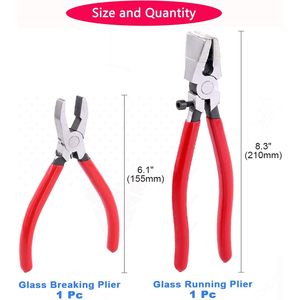 Tayfeim 2-Piece vitray kesiciler Set çalışan pense anahtar Fob ayna kiremit mozaikler için kauçuk uçlar donanım kırma pense - Product Image 2
