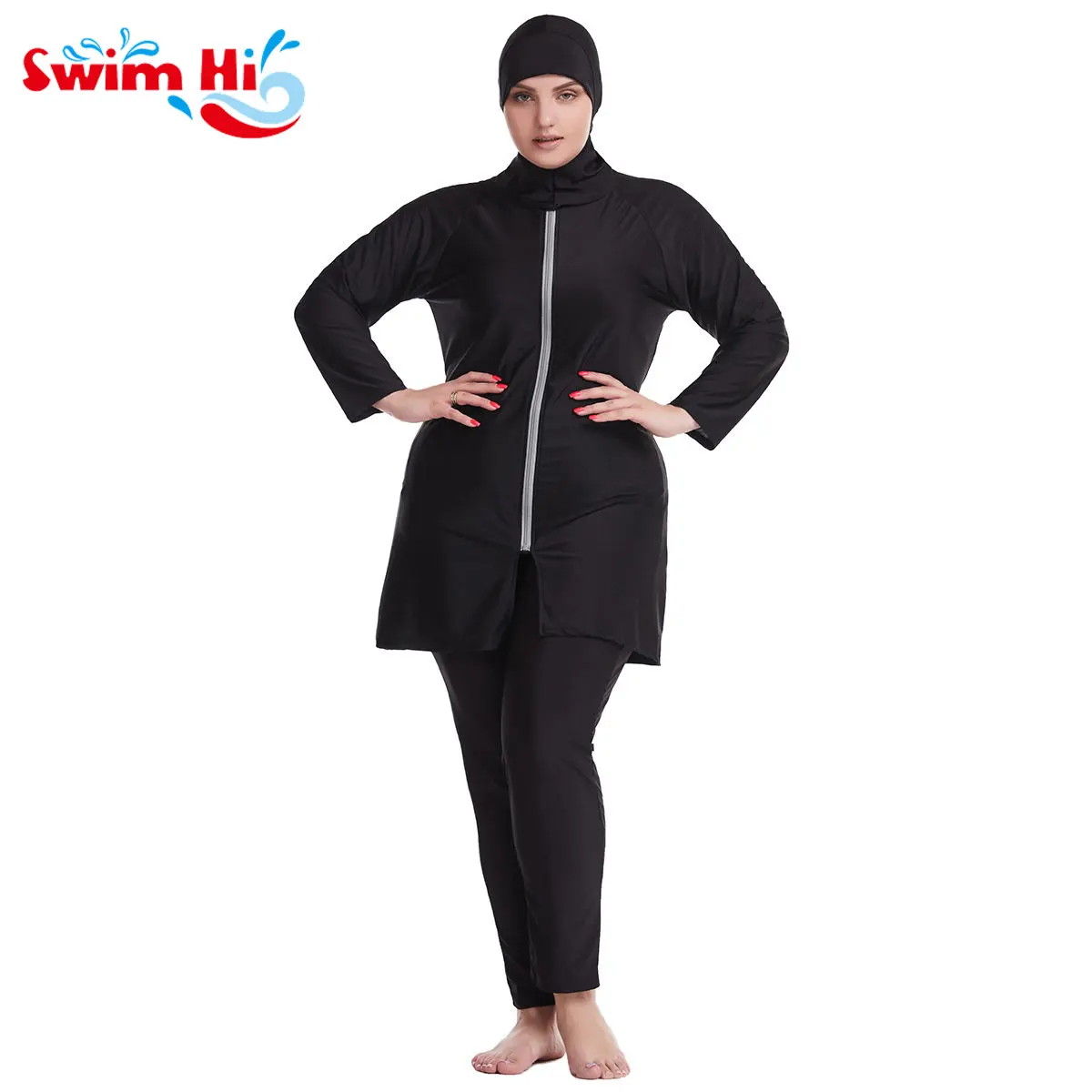 Maillot de bain islamique 3 pièces pour femmes, modeste, couverture complète, hijab, burkini, Stock Offre Spéciale