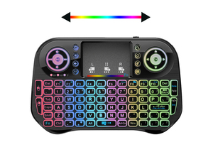Miniteclado inalámbrico I10 con receptor inalámbrico, teclado y ratón con luz trasera RGB, combinación con batería de litio integrada - Product Image 2