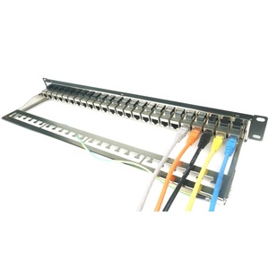 制造19英寸1u Stp Ftp屏蔽全负载24端口Rj45模块化Cat 6a Cat6a直列耦合器梯形插孔接线板 - Product Image 5