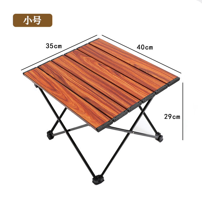 Petit - Table à grain de bois de troisième génération avec support noir