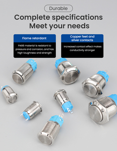 12 mét kim loại <span class=keywords><strong>push</strong></span> <span class=keywords><strong>button</strong></span> chuyển 2-pin tự khóa IP65 không thấm nước 10A điện tử vòng đầu bắt đầu nút chuyển đổi - Product Image 6