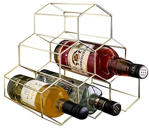 ชั้นเก็บไวน์โลหะตั้งได้อิสระ,ที่วางชั้นวางไวน์บนโต๊ะที่วางขวดไวน์บนเคาน์เตอร์สำหรับตู้เก็บไวน์ในห้องใต้ดิน