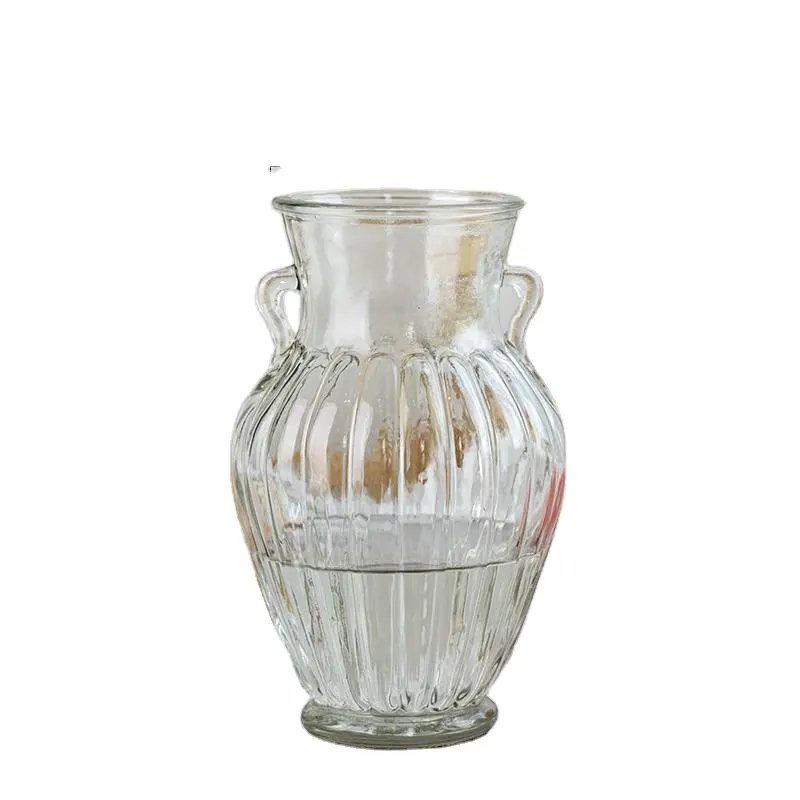 DESITA Factory Cheapest New Design Everyday Stylish Striped Glass Vase Home Decor