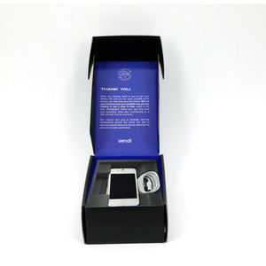 Custom Consumer Electronics Package Corrugated Cardboard Black Mailer <strong>Box</strong> Mobile Phone Packaging <strong>Box</strong> with Insert - Product Image 2
