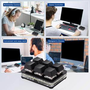 Mini teclado de 6 teclas de 2,4 Ghz, teclado personalizado Bluetooth, modo USB inalámbrico, teclado de Hardware recargable, acceso directo dual programable