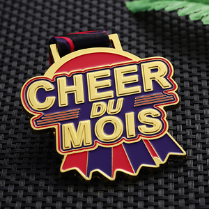 Celebrate Your Squads Victory Cheerleading Medal Custom Logo Alloy Metal Medals Awards <strong>Gold</strong> Enamel <strong>Cheer</strong> Medals to Personalize - Product Image 1