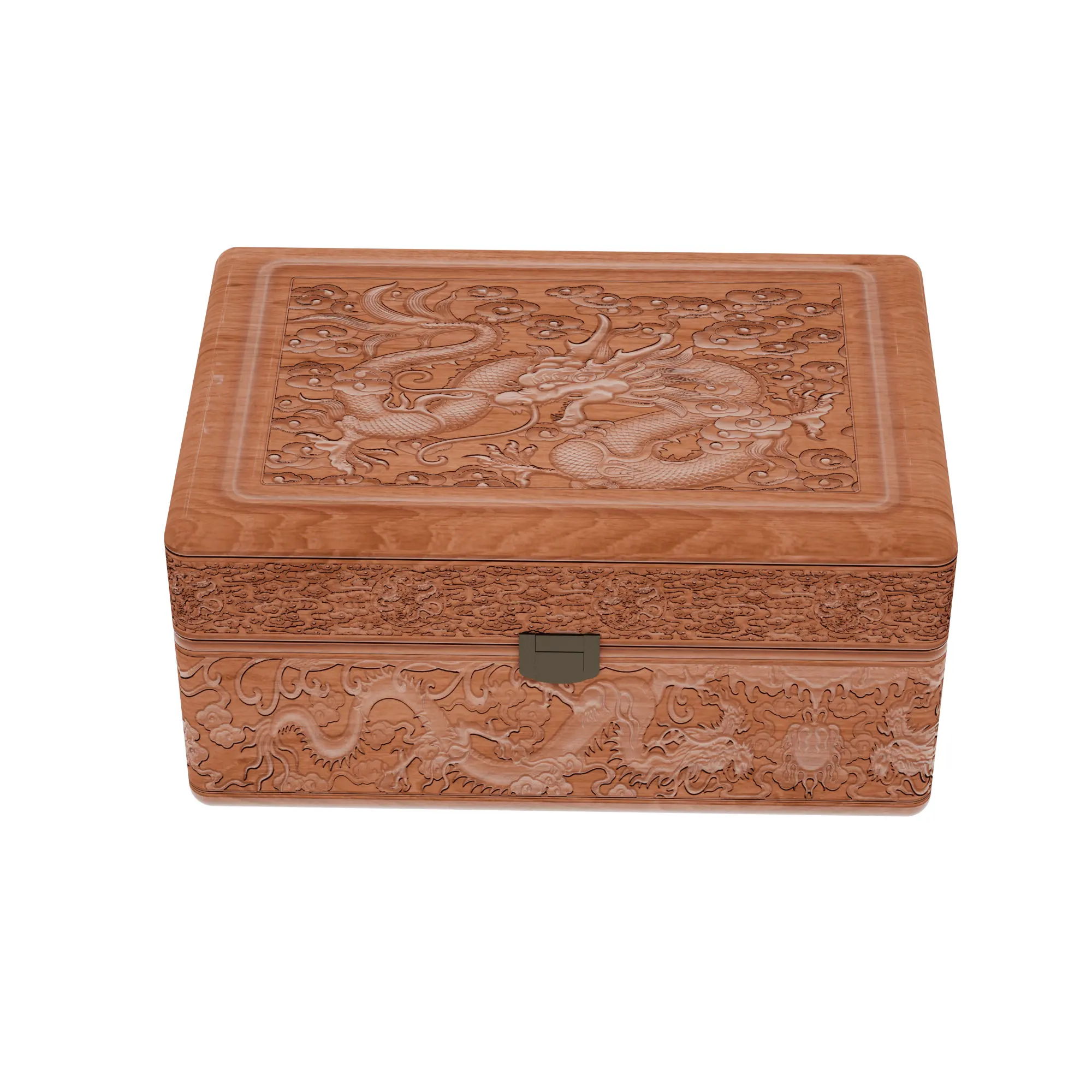 Caixas de madeira artesanais sortidas, feitas à mão, com inposição de metal, design em caixa de presente de madeira retangular