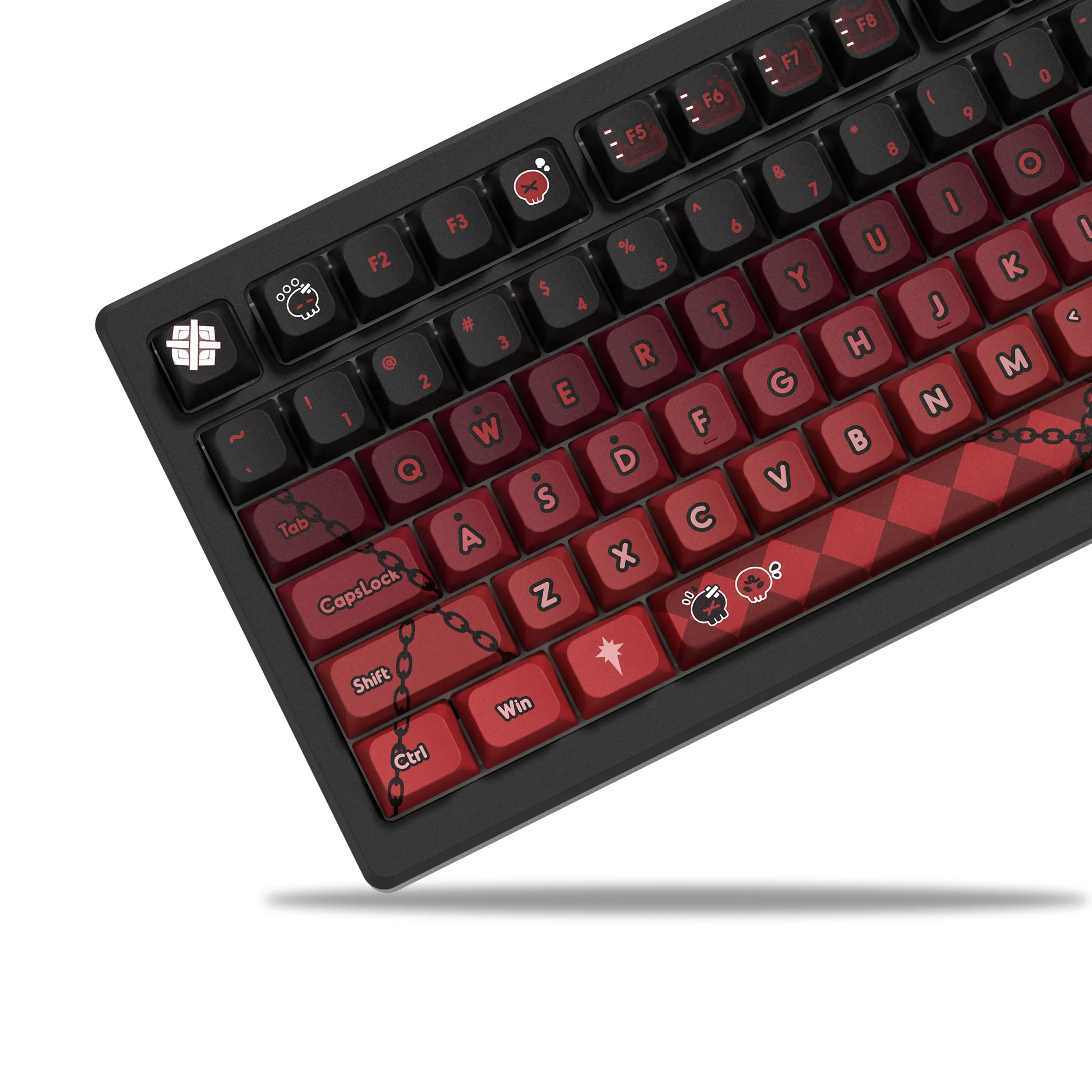 Клавиатуры 141 клавиш PBT, черные и красные клавишные колпачки, кепки для ключей профиля XVX для Cherry Gateron MX