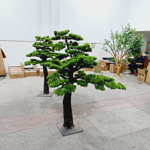 人工松の木大きな木150cmグラスファイバー屋内屋外装飾用人工松の木 - Product Image 3