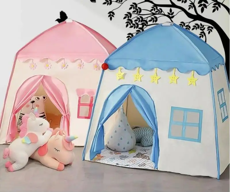 Tenda de criança venda quente Indoor pequena casa brinquedo casa ao ar livre pequena tenda jogo casa portátil dobrável princesa brinquedo castelo