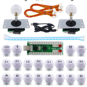 2 игрока светодиодная аркадная игра DIY Kit PC MAME Raspberry Pi светодиодная Кнопка файтинг Джойстик контроллер Нулевая задержка USB кодировщик Retropie
