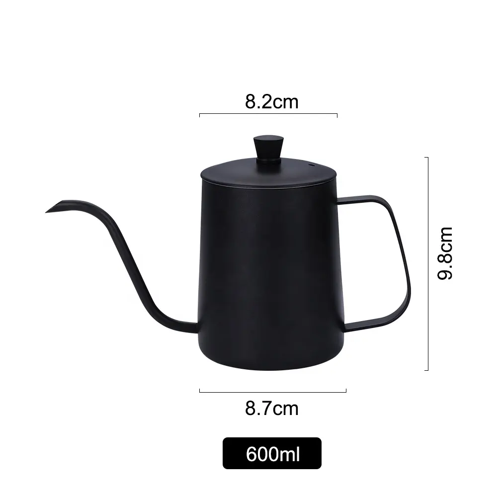 Pabrik besi tahan karat leher angsa Manual Pour Over Hand Drip Pot ketel kopi Pot untuk Drip kopi susu kendi Mini 12 oz / 20 oz