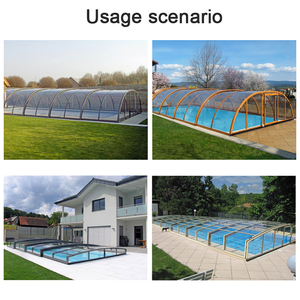 坚固稳定的定制游泳池室外日光室室外游泳池盖可伸缩围栏安全盖 - Product Image 5