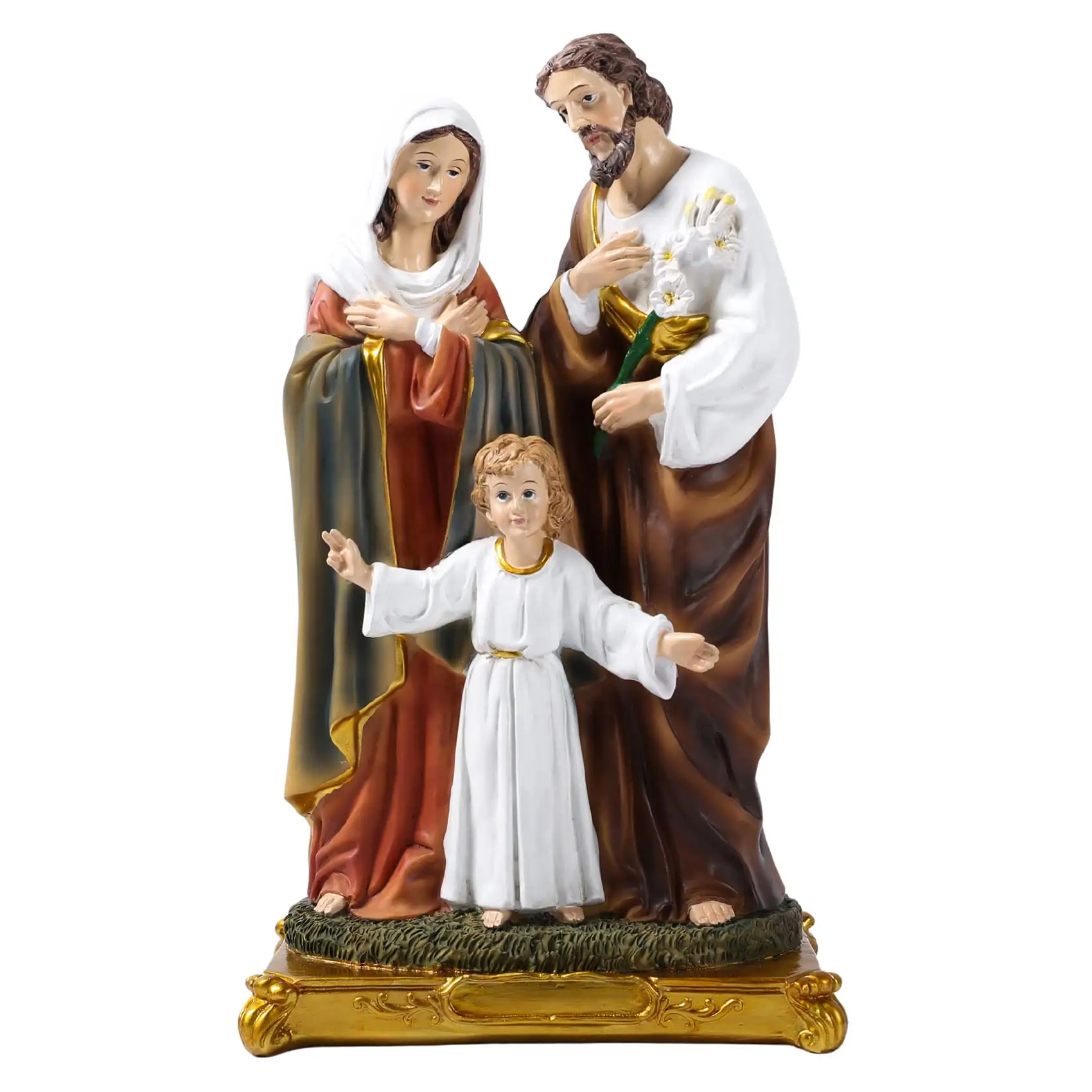 Sacra famiglia con bambino gesus statue in piedi dono religioso gesus Mary Joseph figurina adatto per la decorazione religiosa