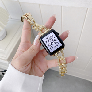 สายนาฬิกาข้อมือสแตนเลสหรูหรา,สายนาฬิกาข้อมือโซ่โลหะสำหรับ IWatch Series 7 6 5 4 3 2 1 SE สายนาฬิกาสำหรับเปลี่ยน Apple - Product Image 2