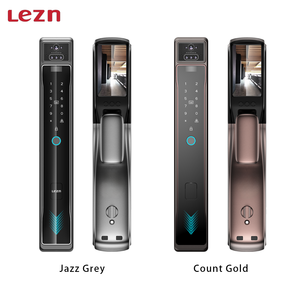LEZN K50 מנעול דלת חכם טויה עם זיהוי פנים תלת מימדי מערכת אינטרקום וידאו 6 ב-1 מנעול טביעת אצבע חכם ללא מפתח
